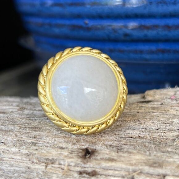 Dolomite 18k Button Sheila Fajl GLOW Masterpiece Statement Cocktail Ring - Picture 6 of 14